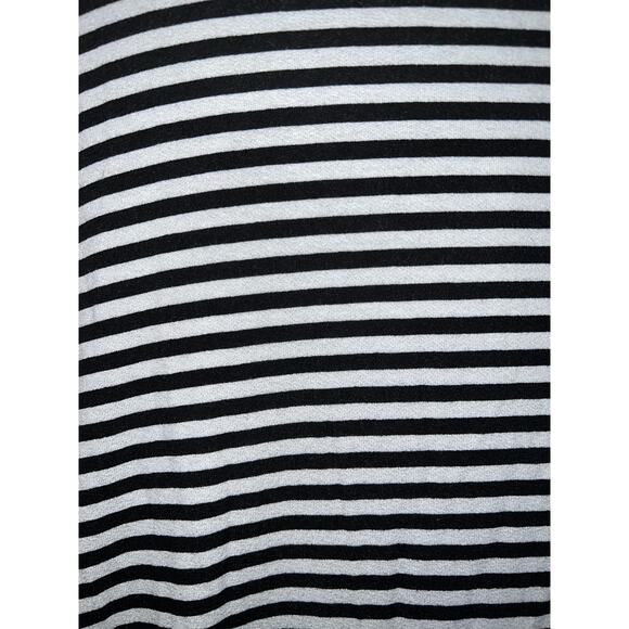 Stripe Wrap TOP Lane Bryant 2X Super Soft Knit Blouse Black White 22W 24W NEW - Picture 4 of 8